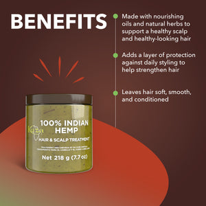 Kuza 100% Indian Hemp Hair & Scalp Treatment, 7.7 oz