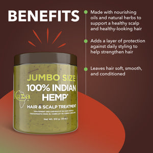 Kuza 100% Indian Hemp Hair & Scalp Treatment, 18 oz Jumbo Size