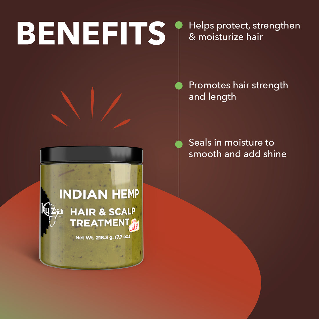 Kuza Indian Hemp Hair & Scalp Treatment with Chebe, 7.7 oz