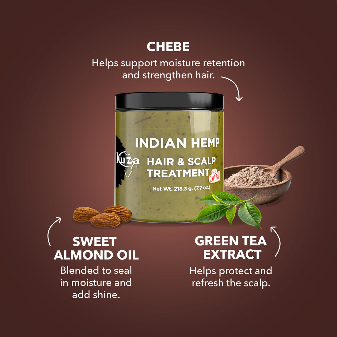 Kuza Indian Hemp Hair & Scalp Treatment with Chebe, 7.7 oz