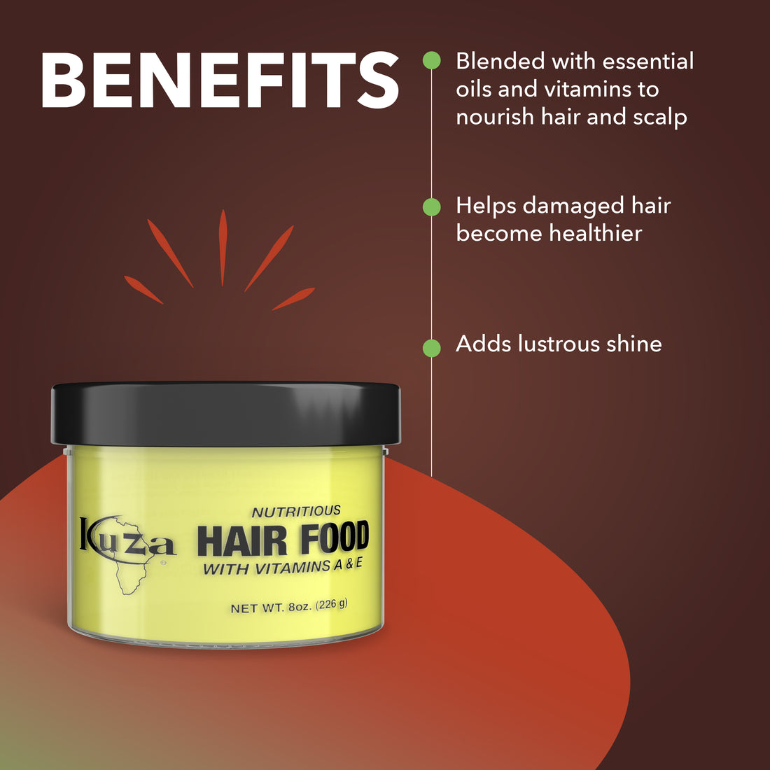 Kuza Nutritious Hair Food with Vitamins A & E, 8oz