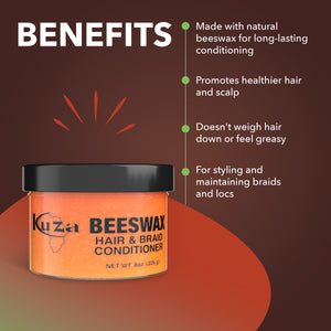 Kuza Beeswax Hair & Braid Conditioner, 8oz