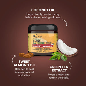 Kuza Jamaican Black Castor Oil Repair Cream Leave-In Conditioner, 16 fl oz