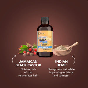 Kuza Jamaican Black Castor Oil Skin & Hair Treatment - Indian Hemp, 4 fl oz
