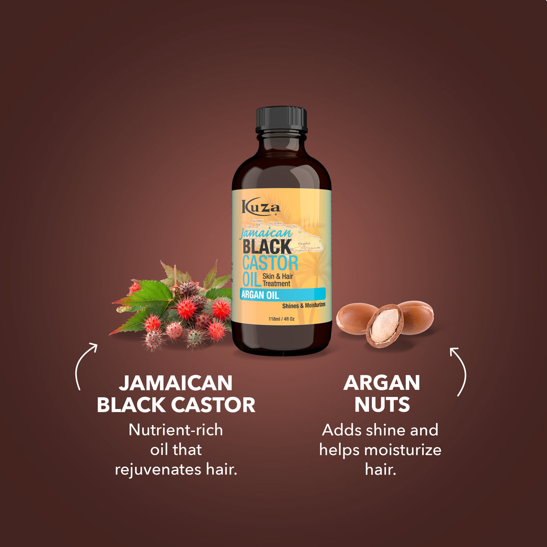 Kuza Jamaican Black Castor Oil Skin & Hair Treatment - Argan, 4 fl oz