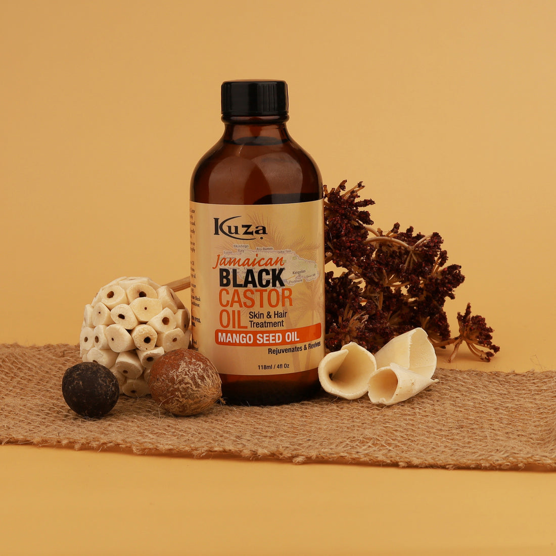 Kuza Jamaican Black Castor Oil Skin & Hair Treatment - Mango Seed Oil, 4 fl oz