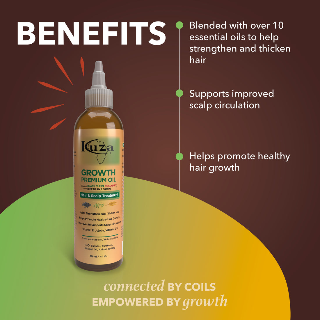 Kuza Growth Premium Oil Hair & Scalp Treatment, 4 fl oz