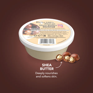 Kuza 100% Pure African Shea Butter - Creamy White, 8 oz