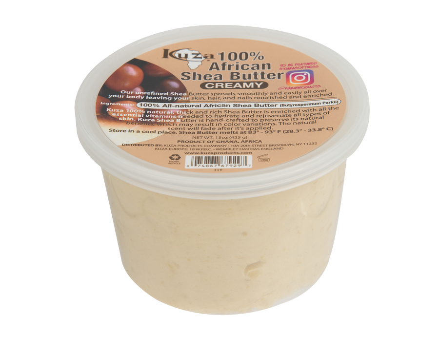 Kuza 100% Pure African Shea Butter, White, Creamy