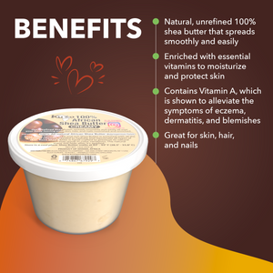 Kuza 100% Pure African Shea Butter - Creamy White, 15 oz
