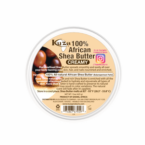 Kuza 100% Pure African Shea Butter - Creamy White, 15 oz