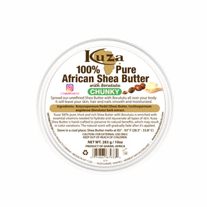 Kuza 100% Pure African Shea Butter - Chunky Yellow, 10 oz