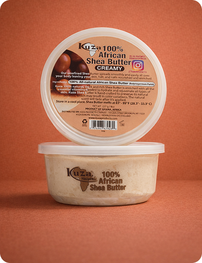 Kuza 100% Pure African Shea Butter, White, Creamy