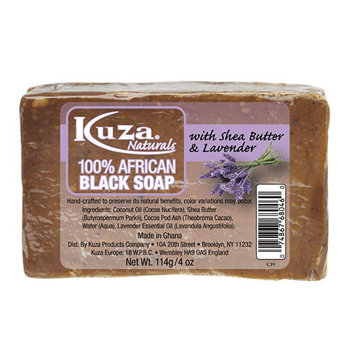 Kuza® Naturals 100% African Black Soap with Shea Butter and Lavender
