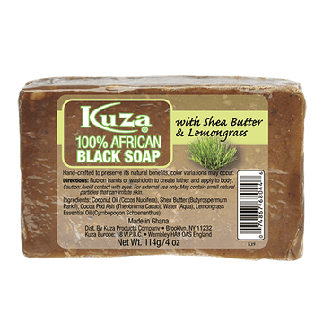 Kuza® Naturals 100% African Black Soap with Shea Butter and Lemongrass