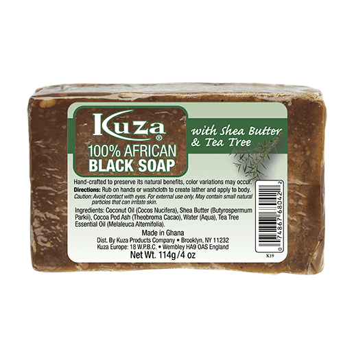 Kuza 100% African Black Soap with Shea Butter & Tea Tree